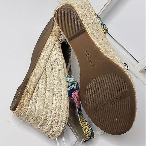 Anne Kline iflex Textile Pineapple Jute Wrapped  Wedge Slingback Espadri… - Picture 4 of 12